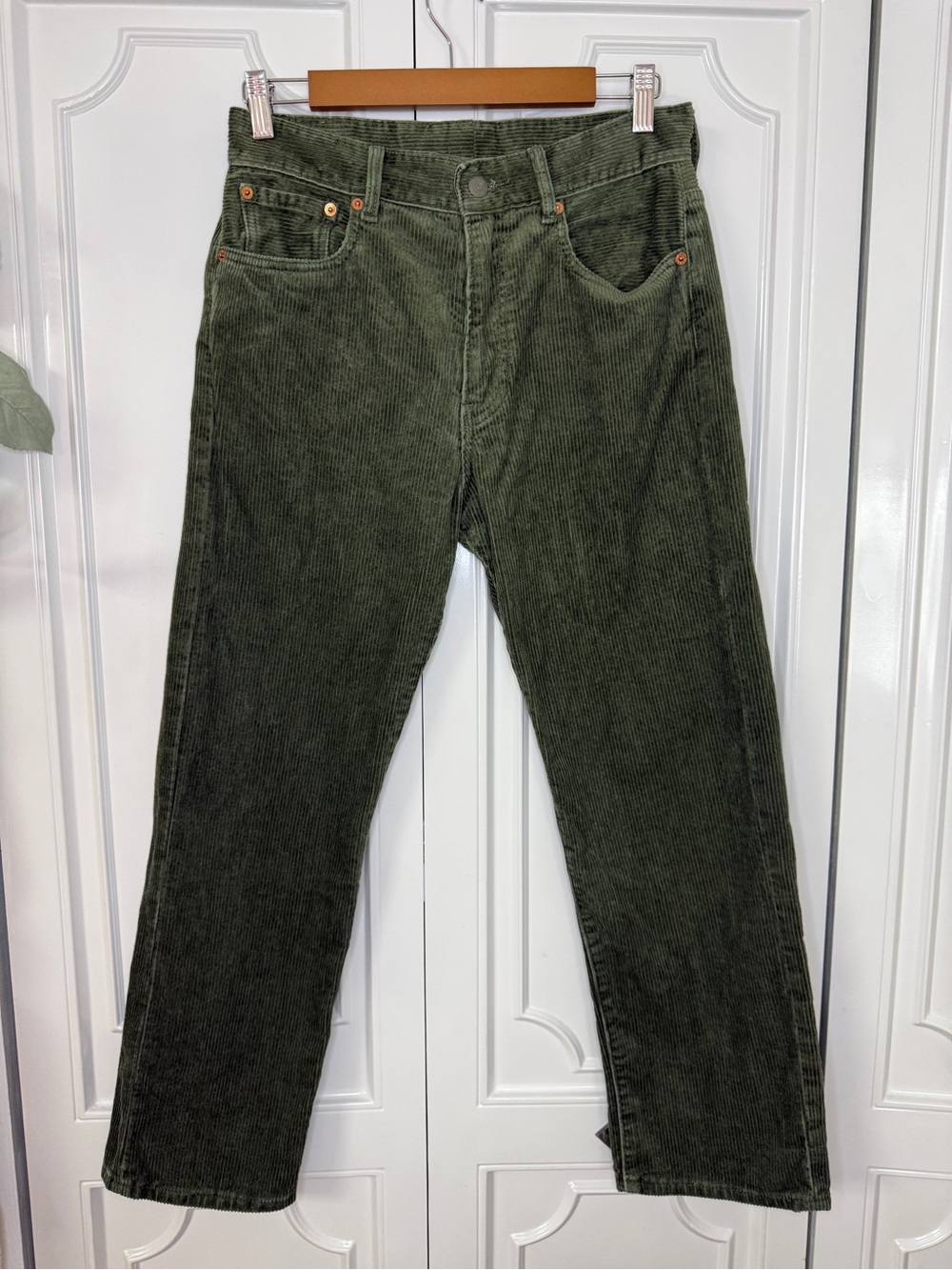 RARE Denimist Lucy BF Corduroy Pants in Olive Green Size 25